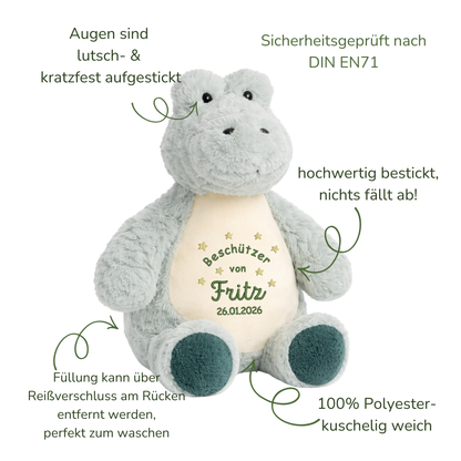 Beschützer Kuscheltier Krokodil – Liebevoll bestickt und personalisiert