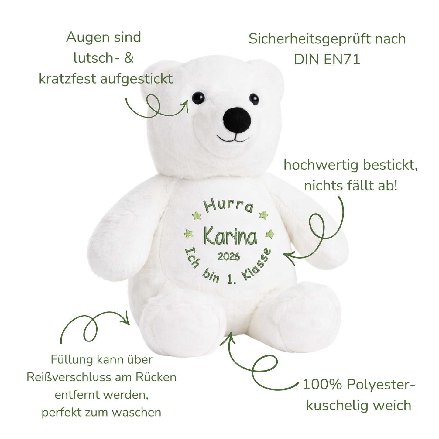 Kuscheltier Eisbär zur Einschulung – Liebevoller Begleiter mit persönlicher Note