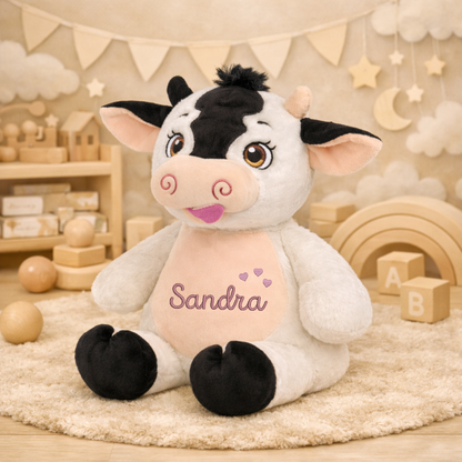 Kuh mit Namen bestickt – Kuscheltier mit Name