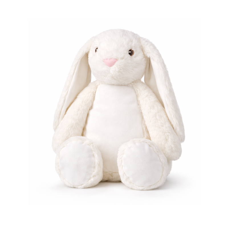 weißer Hase mit Namen bestickt – Kuscheltier mit Name