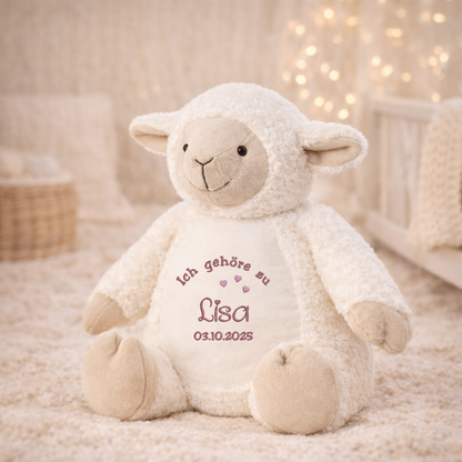 Beschützer Kuscheltier Schaf – Liebevoll bestickt und personalisiert