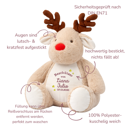 Beschützer Kuscheltier Reindeer – Liebevoll bestickt und personalisiert