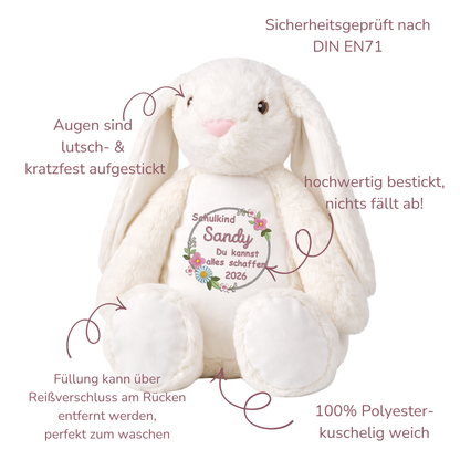 Kuscheltier weißer Hase zur Einschulung – Liebevoller Begleiter mit persönlicher Note