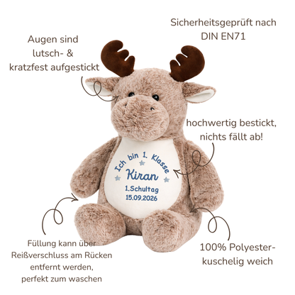 Kuscheltier Elch zur Einschulung – Liebevoller Begleiter mit persönlicher Note