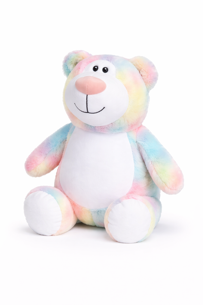 Pastell-Bär mit Namen bestickt – Kuscheltier mit Name