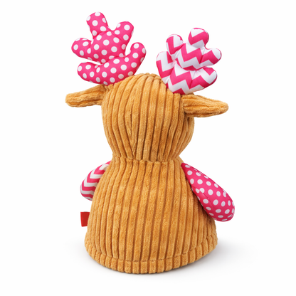 Elch rosa mit Namen bestickt – Kuscheltier mit Name